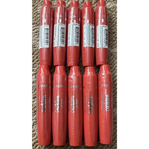 Why Revlon Lot of 10 Revlon Kiss Cushion Lip Tint Lipstick #250 High End Coral - 0.15 fl oz